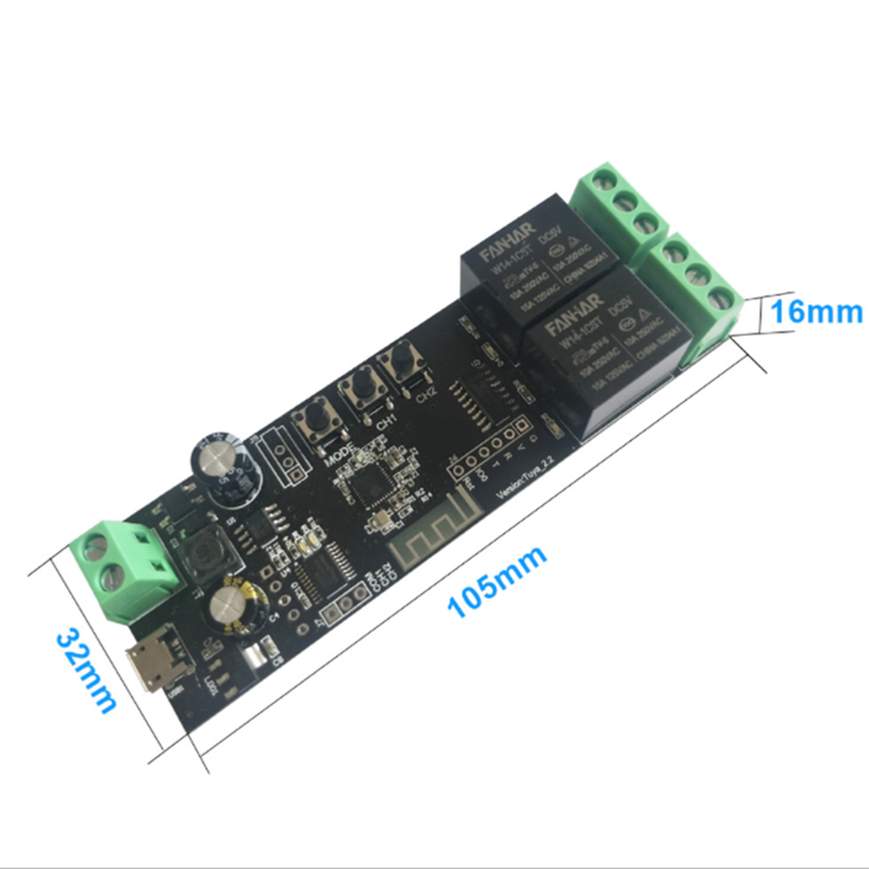 2CH Tuya Wifi inteligentna pły – Diy Home Automation Controller recenzja i cena