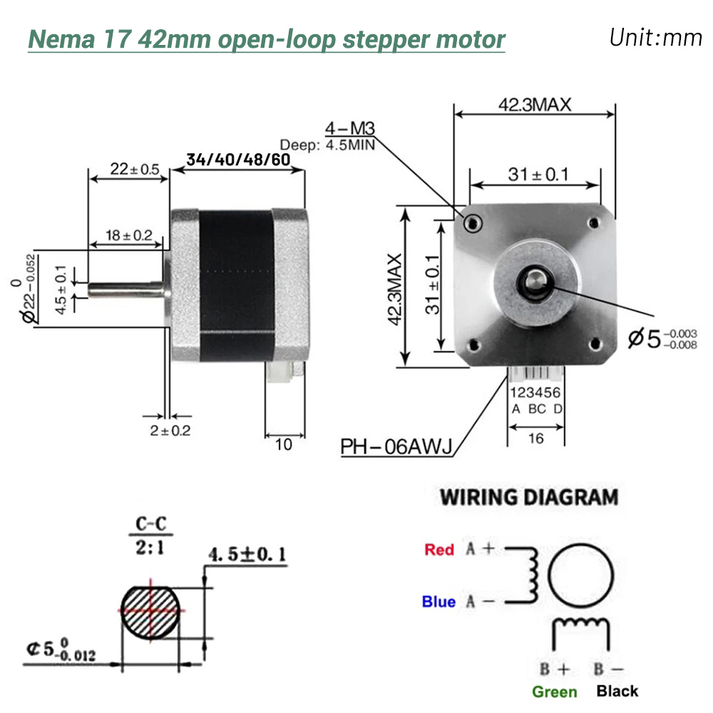 Silnik krokowy Nema17 42, 4-pr – Diy Automation recenzja i cena